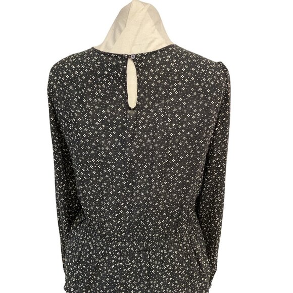 Urban Outfitters Black/White Floral Long-Sleeve Romper Size L - Picture 2 of 7